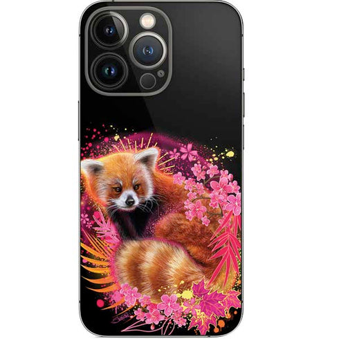 Red Panda with Flowers by Sheena Pike iPhone 14 Pro Skin